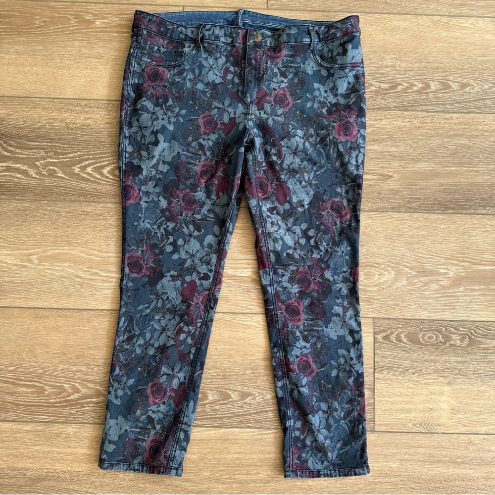 Vintage America Flip Side Jeans REVERSIBLE Blue floral